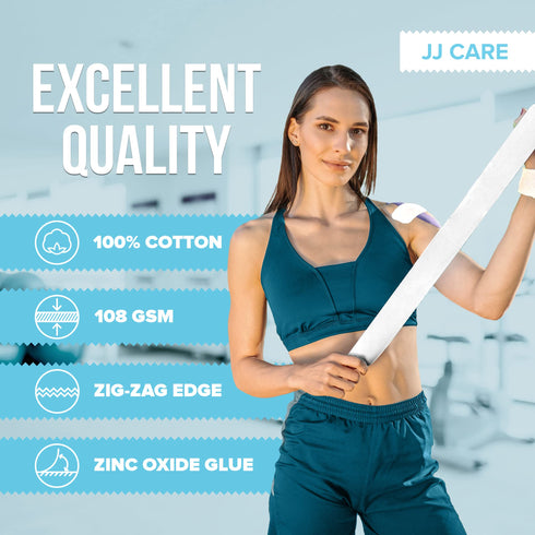 JJ CARE Athletic Tape Sports Tape, Easy Tear Athlete Tape, No Residue Athletic Trainer Tape, Gymnastics Tape for Ankles, Wrists, Elbows, and Knees